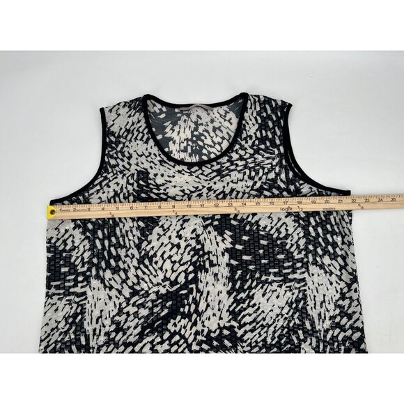 TanJay Petite Size L 2 Pc Set Black White Abstract Textured Tank Jacket - Picture 5 of 8